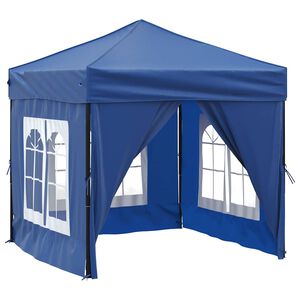 vidaXL Tente de r&eacute;ception pliable avec parois Bleu 2x2 m