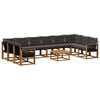 vidaXL Ensemble de canap&eacute;s d'ext&eacute;rieur 11 pc Naturel et noir