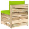 vidaXL Salon de jardin 3 pcs avec coussins Bois impr&eacute;gn&eacute; de vert