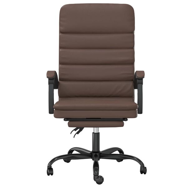 vidaXL Fauteuil de massage inclinable de bureau Marron Similicuir