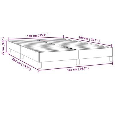 vidaXL Cadre de lit sans matelas noir 140x200 cm tissu