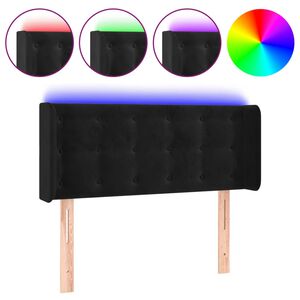 vidaXL T&ecirc;te de lit &agrave; LED Noir 83x16x78/88 cm Velours