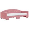 vidaXL Lit de jour avec gigogne et matelas rose 90x200 cm velours