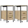 vidaXL Cabinet de chevet 2 pi&egrave;ces Ch&ecirc;ne Sonoma 30 x 48 x 61 cm