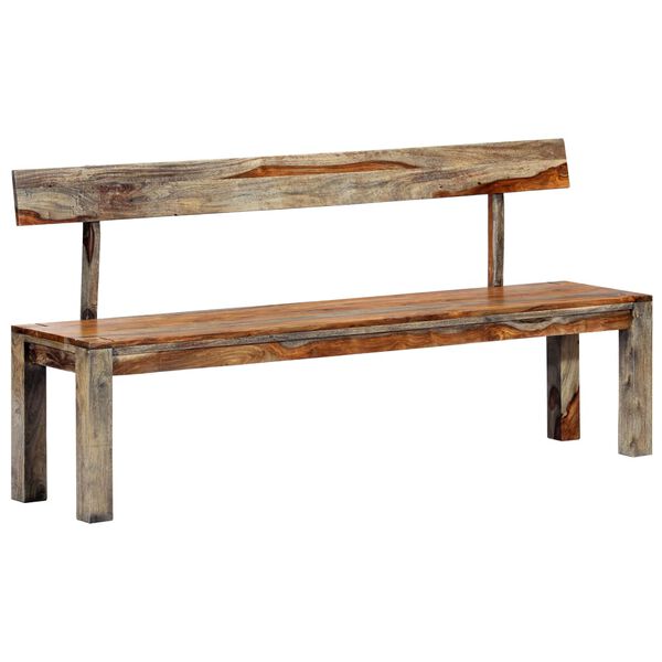 vidaXL Banc 160 cm Gris Bois de Sesham massif