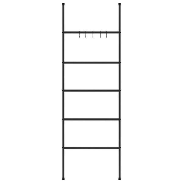 vidaXL Porte-serviettes &eacute;chelle &agrave; 5 niveaux Noir 58 x 175 cm Fer