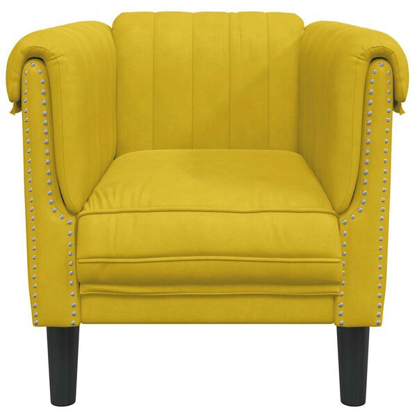 vidaXL Fauteuil jaune velours