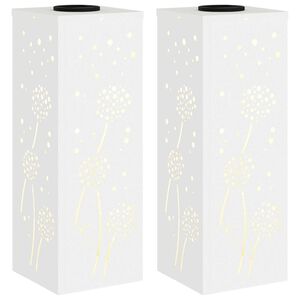 vidaXL Lumi&egrave;re de chemin LED solaire 2 pc Blanc chaud 18 x 18 x 50 cm