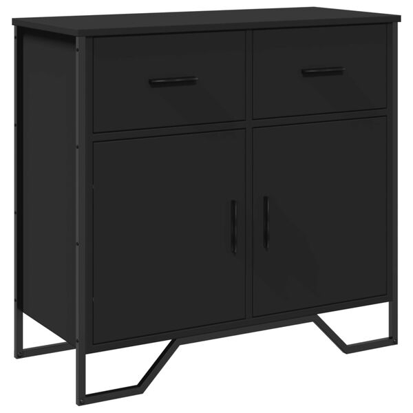 vidaXL Buffet noir 79,5x35,5x74,5 cm bois d'ing&eacute;nierie