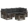 vidaXL Ensemble de canap&eacute; de jardin 7 pc Gris et Gris fonc&eacute; polyrotin