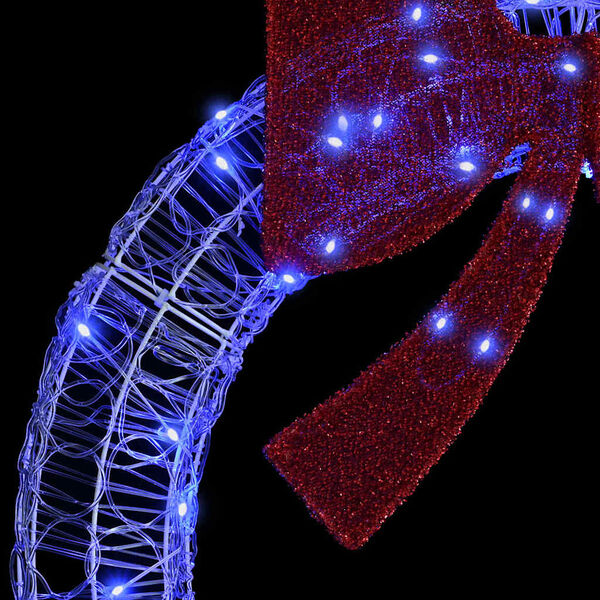 vidaXL Couronne avec 80 LED Bleu 92 x 9.5 x 92 cm Acrylique
