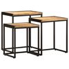 vidaXL Tables d'appoint gigognes 3 pcs bois de manguier massif brut