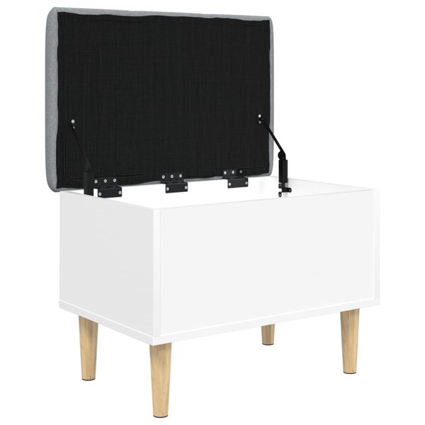 vidaXL Banc de rangement blanc 62x42x46 cm bois d'ing&eacute;nierie