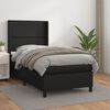 vidaXL Sommier à lattes de lit avec matelas Noir 90x190 cm Similicuir