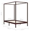 vidaXL Cadre de lit baldaquin et 4 tiroirs Marron fonc&eacute; Pin 140x200 cm
