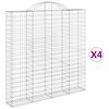 vidaXL Paniers &agrave; gabions arqu&eacute;s 4 pcs 200x30x200/220 cm fer galvanis&eacute;