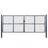 vidaXL Portail de jardin grillagé en acier galvanisé gris 400 x 150 cm