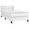 vidaXL Sommier &agrave; lattes de lit avec matelas Blanc 90x190 cm Similicuir
