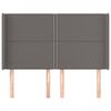vidaXL T&ecirc;te de lit avec oreilles Gris 147x16x118/128 cm Similicuir