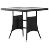 vidaXL Table de jardin Noir 80x80x74 cm R&eacute;sine tress&eacute;e