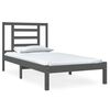 vidaXL Cadre de lit Gris Bois massif 75x190 cm Petit simple