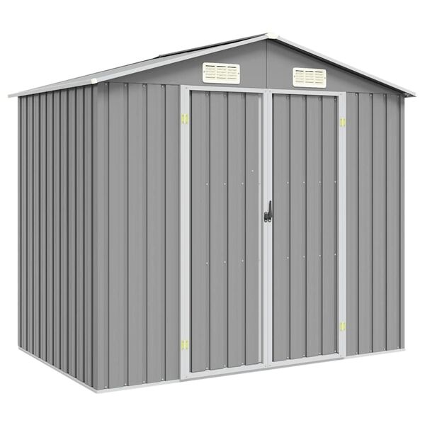 vidaXL Abri de jardin Gris 205x129x183 cm Acier galvanis&eacute;