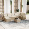 vidaXL Salon de jardin avec coussins 8 pcs beige r&eacute;sine tress&eacute;e