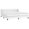 vidaXL Sommier &agrave; lattes de lit avec matelas Blanc 200x200cm Similicuir