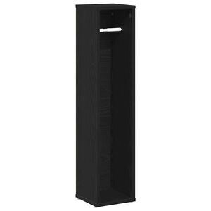 vidaXL Meuble de salle de bain avec porte-rouleau noir 20,5x20x90 cm