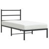 vidaXL Cadre de lit m&eacute;tal sans matelas avec t&ecirc;te de lit noir 90x190 cm