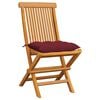 vidaXL Chaises de jardin avec coussins rouge bordeaux lot de 6 Teck