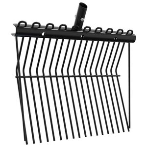 vidaXL T&ecirc;te de fourche avec 18 dents noir acier