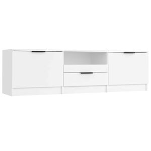 vidaXL Meuble TV Blanc 140x35x40 cm Bois d'ing&eacute;nierie
