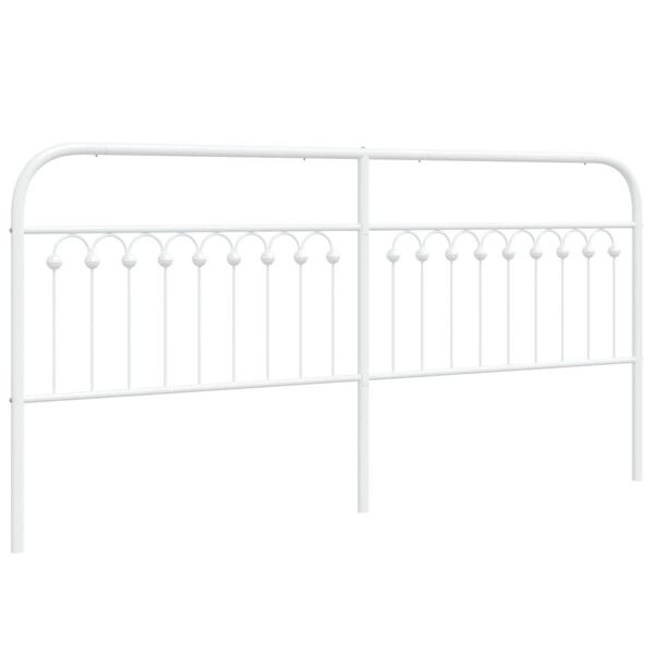 vidaXL T&ecirc;te de lit de remplacement m&eacute;tal blanc 193 cm
