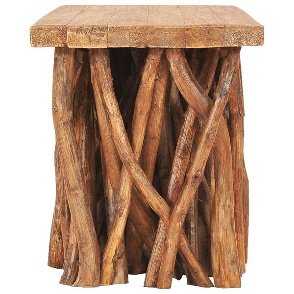 vidaXL Table basse bois de r&eacute;cup&eacute;ration m&eacute;lang&eacute; et bois de teck