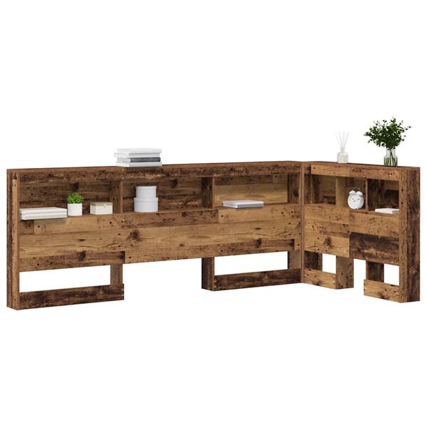 vidaXL T&ecirc;te de lit de rangement Bois Ancien 80 cm Bois d'ing&eacute;nierie