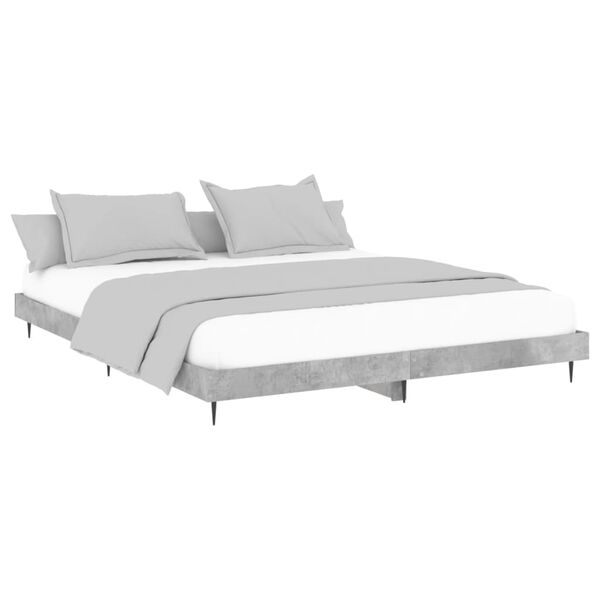 vidaXL Cadre de lit sans matelas gris b&eacute;ton 120x200 cm