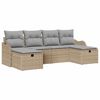 vidaXL Ensemble de canap&eacute; de jardin avec coussin 6 pcs Beige polyrotin