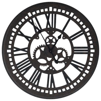 vidaXL Horloge murale Noir 70 cm MDF