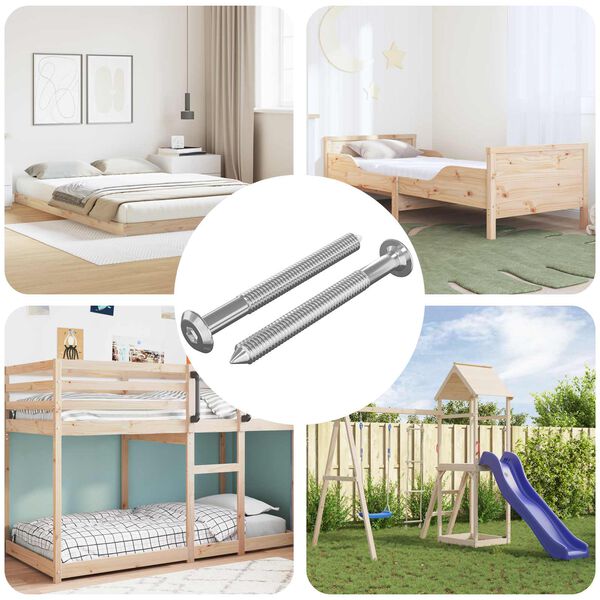 vidaXL Vis pour meubles 2 pcs Argent&eacute; M6 x 60 mm Acier