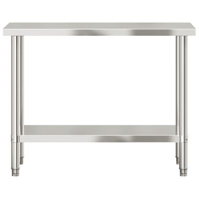 vidaXL Table de travail de cuisine 110x55x85 cm acier inoxydable