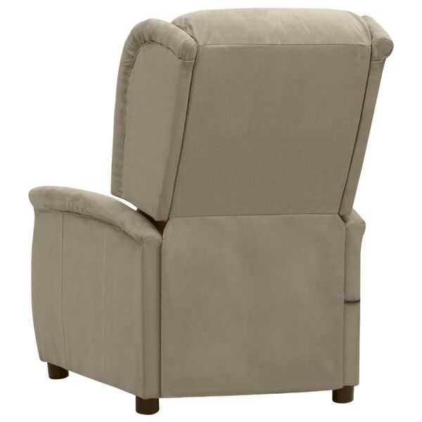 vidaXL Fauteuil de massage Gris clair Tissu microfibre