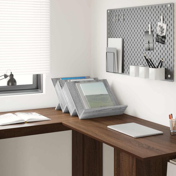 vidaXL &Eacute;tag&egrave;re &agrave; magazines avec &eacute;tag&egrave;re Gris Sonoma 53 x 40 x 28,5 cm