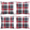 vidaXL Coussins de canap&eacute; 4 pcs motif &agrave; carreaux rouges 60 x 60 cm en tissu