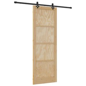vidaXL Porte coulissante Naturel et noir 83 x 232 cm