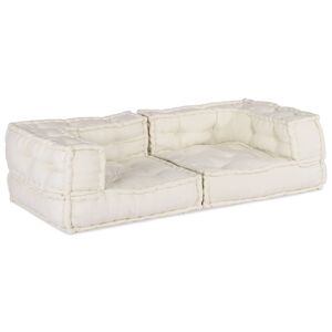 vidaXL Canap&eacute; modulaire 2 places cr&egrave;me 140x70x36 tissu