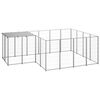 vidaXL Chenil Argent&eacute; 6,05 m&sup2; Acier