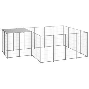 vidaXL Chenil Argent&eacute; 6,05 m&sup2; Acier