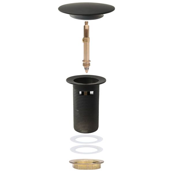 vidaXL Drain &agrave; poussoir avec d&eacute;bordement Gris 6,4x6,4x9,1 cm