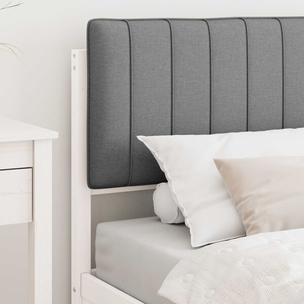 vidaXL Cadre de lit avec t&ecirc;te de lit rembourr&eacute;e Gris clair 90 x 190 cm